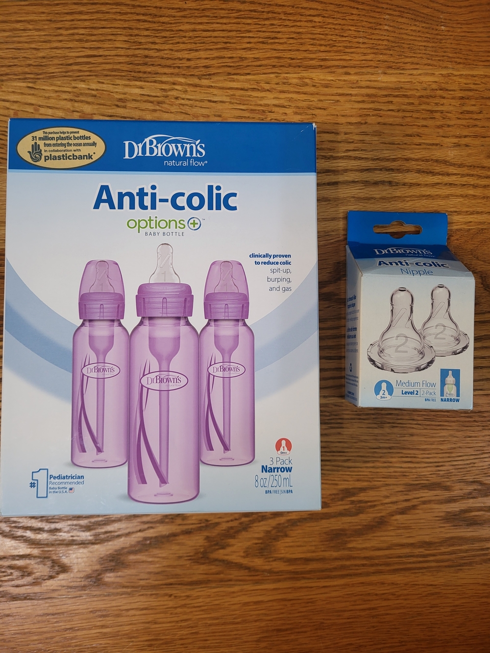 Dr. Brown's Anti-Colic Baby Bottles - Purple (3 Pack)